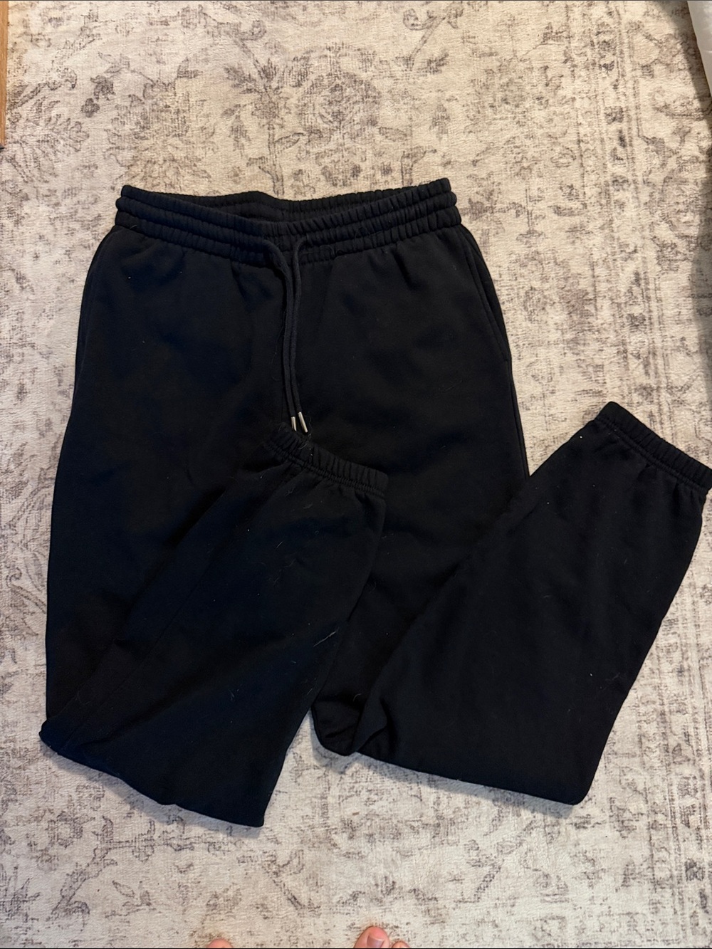 H&M Black Women's Fleece Joggers with Elastic Waist